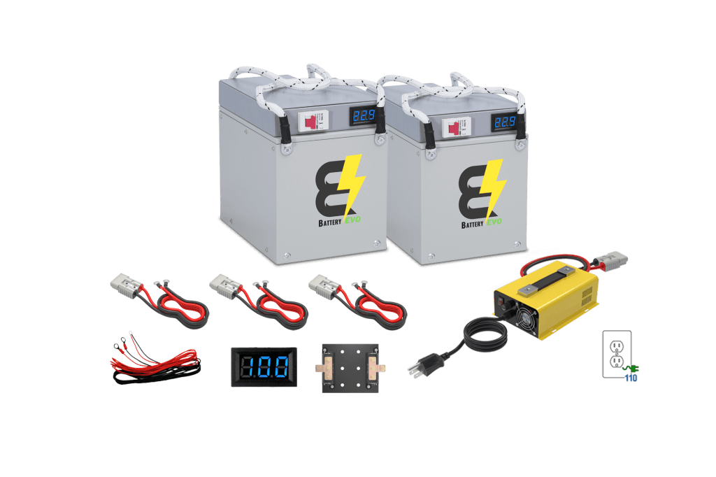 24V EAGLE LiFePO4 Rechargeable Battery kit of 2 - High-Energy Density Lithium Iron Phosphate Power Source